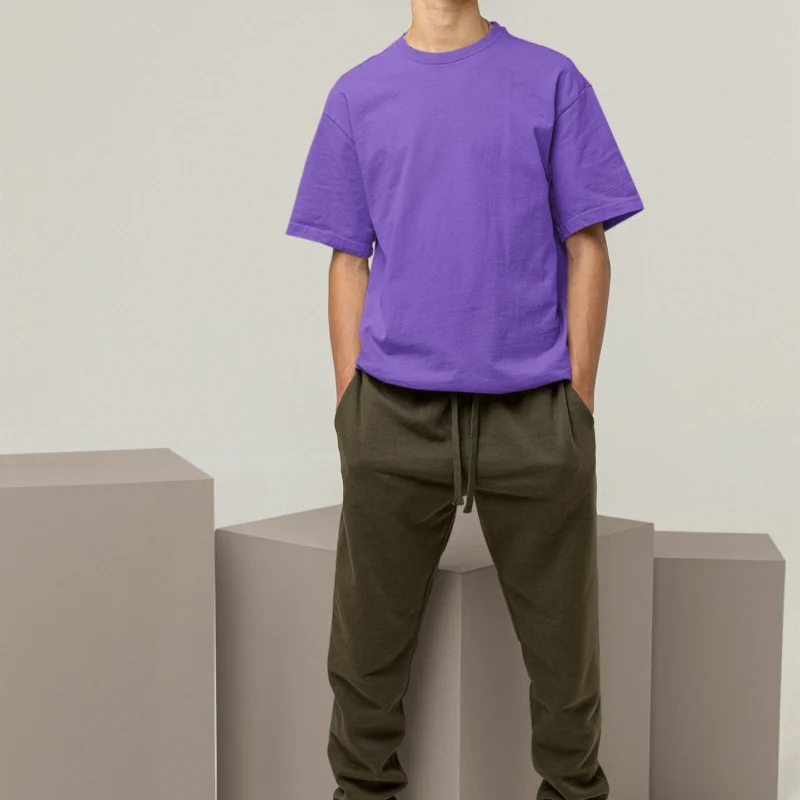 purple plain oversized t-shirt