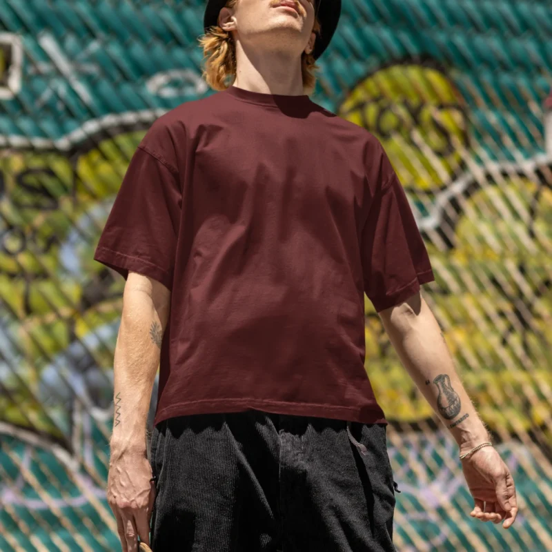 brown plain oversized t-shirt