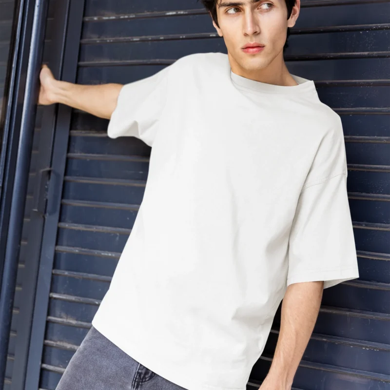 white plain oversized t-shirt